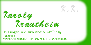 karoly krautheim business card